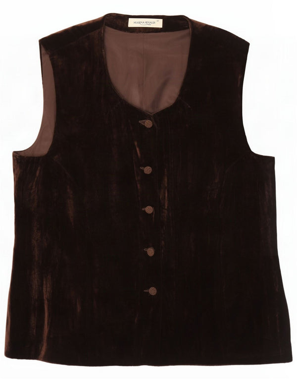 Marina Rinaldi Womens Velvet Waistcoat Size 25 Large Brown