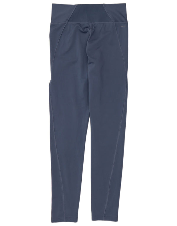 ADIDAS Womens Climalite Leggings UK 8/10 Small  Blue Polyester