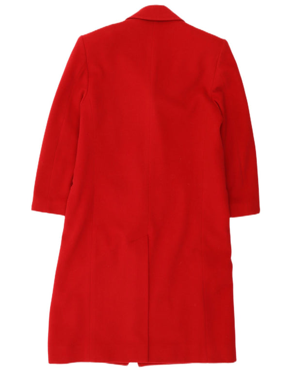 Marzotto Womens Double Breasted Coat UK 12 Medium Red Wool