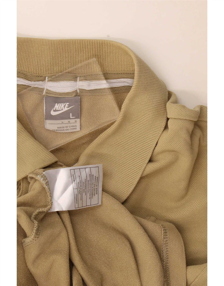 Nike Mens Polo Shirt Large Khaki Cotton