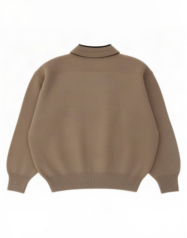 Umberto Bilancioni Mens V-Neck Jumper Sweater Small Grey Colourblock Wool