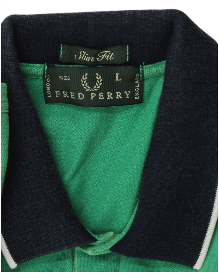 Fred Perry Mens Slim Fit Polo Shirt Large Green
