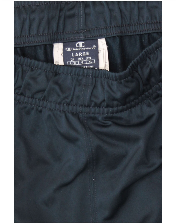 Champion Mens Graphic Tracksuit Trousers Joggers Large  Navy Blue Polyester