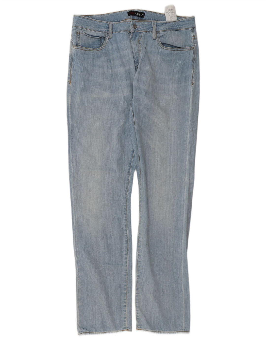 Guess Mens Straight Jeans W34 L34 Blue Cotton