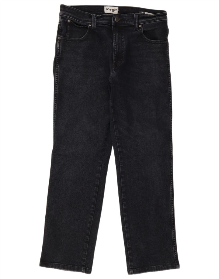 Wrangler Mens Texas Straight Jeans W32 L27 Navy Blue Cotton
