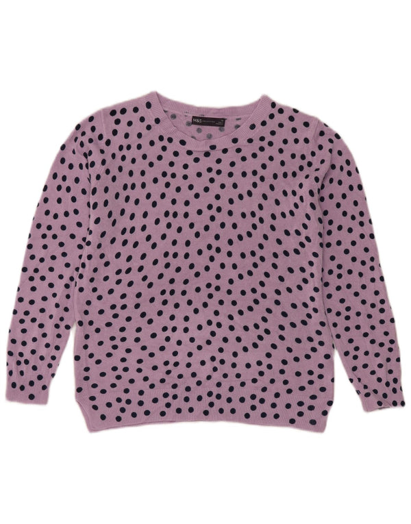 Marks & Spencer Womens Boat Neck Jumper Sweater UK 12 Medium Purple