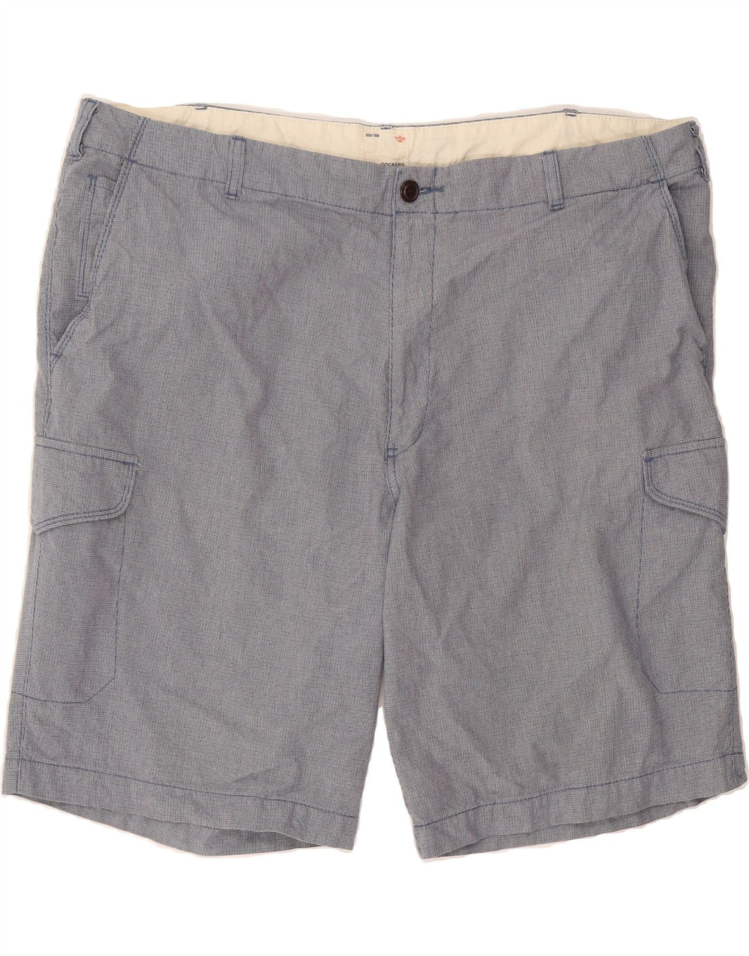 DOCKERS Mens Cargo Shorts W42 2XL Blue Check Cotton Vintage Dockers and Second-Hand Dockers from Messina Hembry 