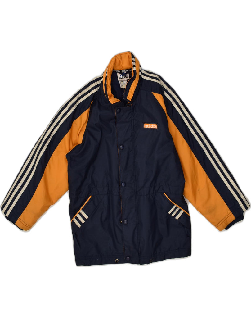 ADIDAS Boys Graphic Windbreaker Coat 9-10 Years Navy Blue Colourblock | Vintage Adidas | Thrift | Second-Hand Adidas | Used Clothing | Messina Hembry 