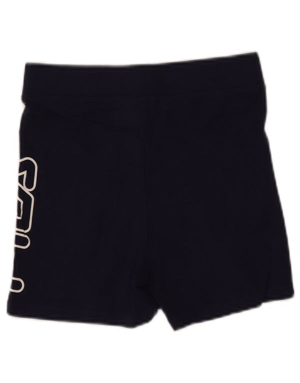Fila Womens Graphic Sport Shorts UK 4 XS  Navy Blue Cotton