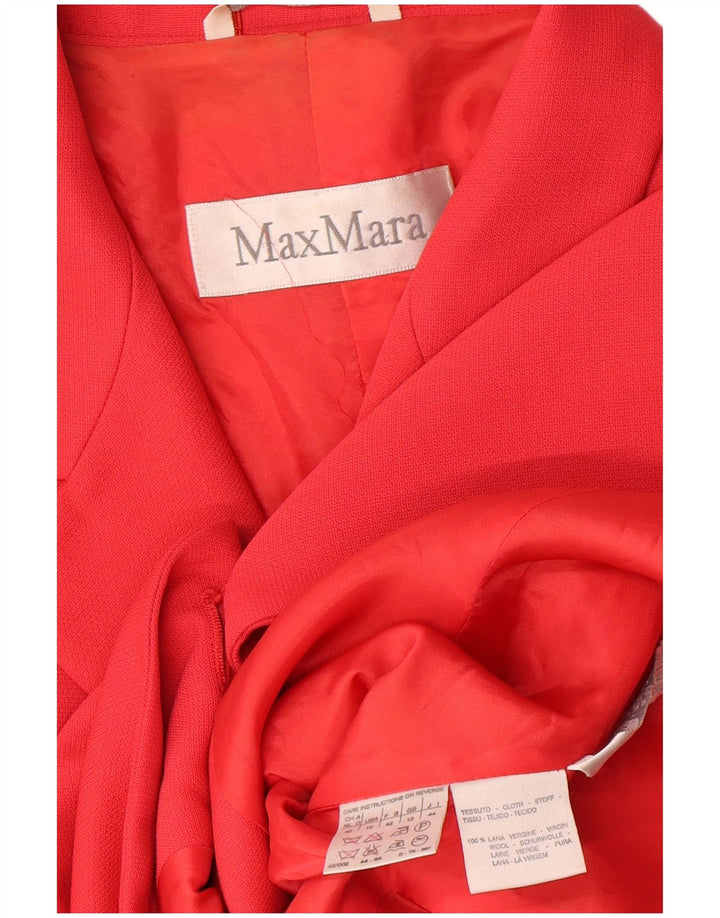 Max Mara Womens 3 Button Blazer Jacket UK 12 Medium Red Wool