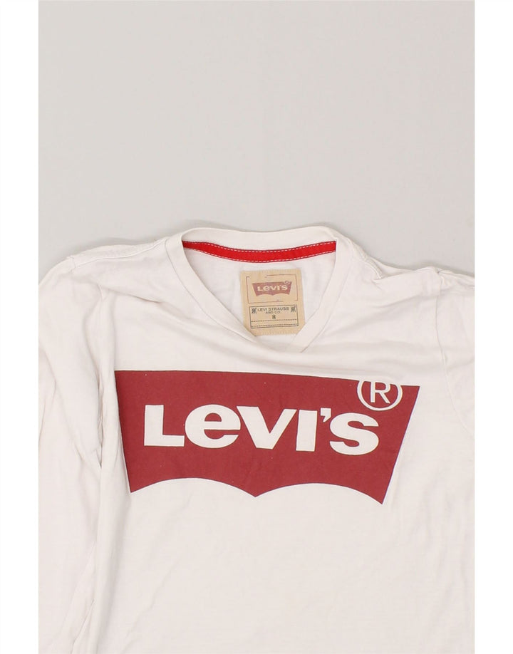 LEVI'S Boys Graphic Top Long Sleeve 7-8 Years White Cotton | Vintage Levi's | Thrift | Second-Hand Levi's | Used Clothing | Messina Hembry 