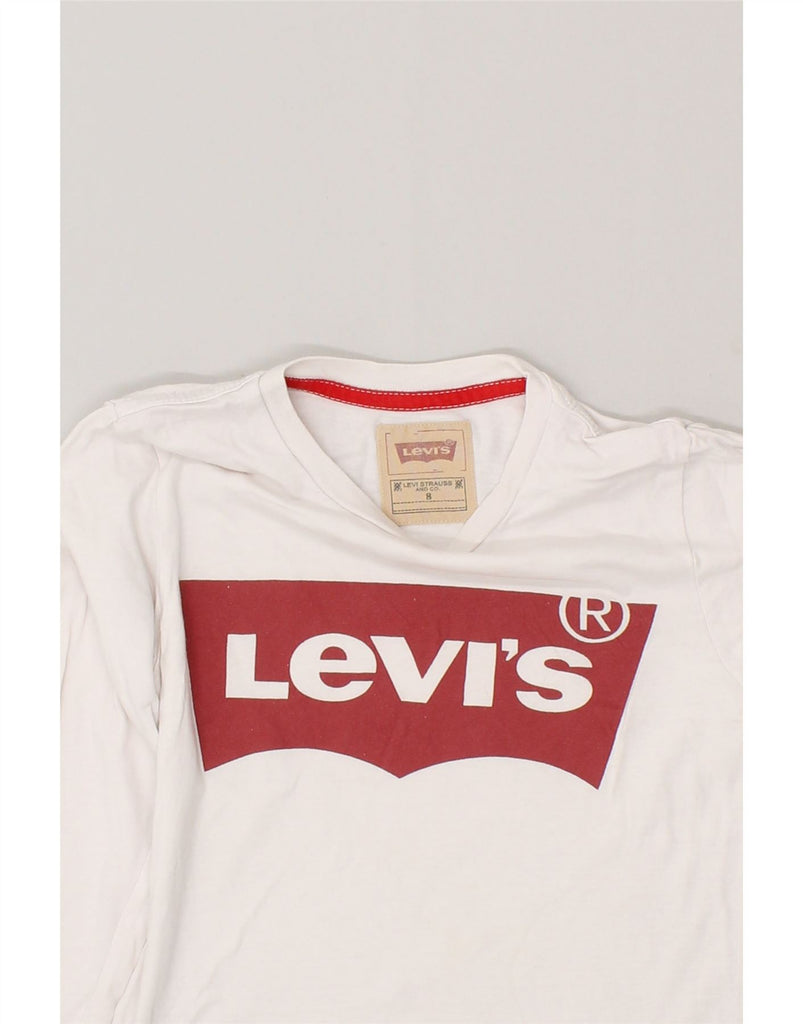 LEVI'S Boys Graphic Top Long Sleeve 7-8 Years White Cotton | Vintage Levi's | Thrift | Second-Hand Levi's | Used Clothing | Messina Hembry 