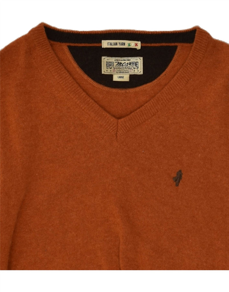 MARLBORO CLASSICS Mens V-Neck Jumper Sweater Large Brown | Vintage Marlboro Classics | Thrift | Second-Hand Marlboro Classics | Used Clothing | Messina Hembry 