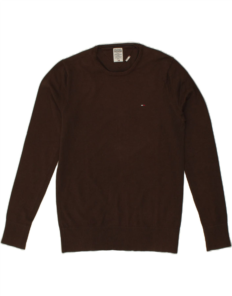 TOMMY HILFIGER Mens Crew Neck Jumper Sweater Medium Brown Cotton | Vintage Tommy Hilfiger | Thrift | Second-Hand Tommy Hilfiger | Used Clothing | Messina Hembry 