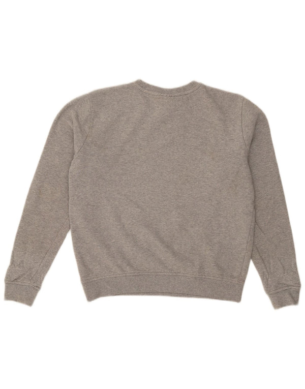 Fila Womens Oversized Sweatshirt Jumper UK 10 Small Grey Cotton