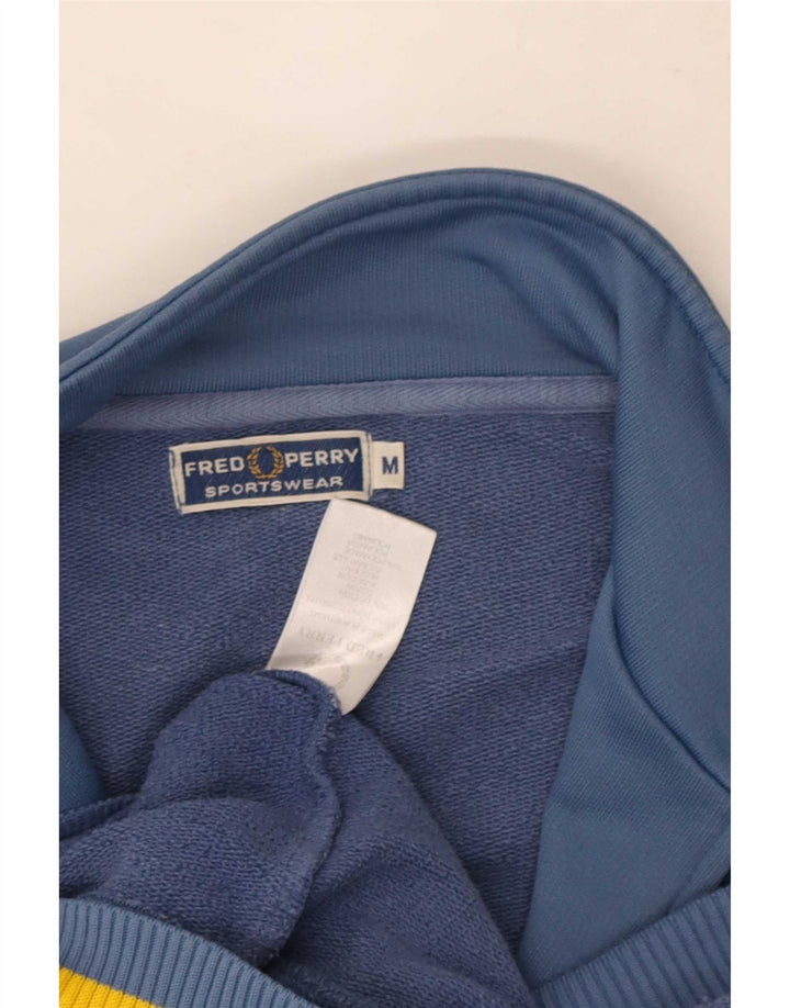 Fred Perry Mens Tracksuit Top Jacket Medium Blue Colourblock Cotton