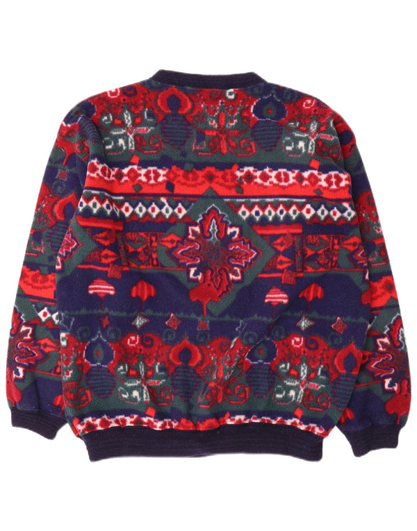 Sevres Mens Fleece Jumper Large Navy Blue Fair Isle