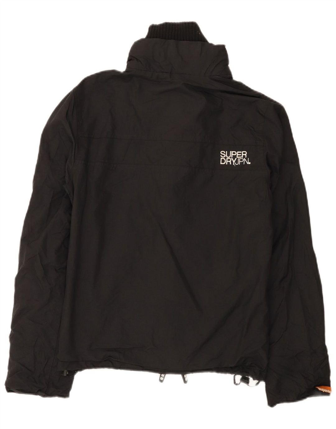 Superdry Girls Graphic Rain Jacket 11-12 Years Large Black Nylon