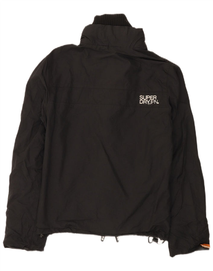 Superdry Girls Graphic Rain Jacket 11-12 Years Large Black Nylon
