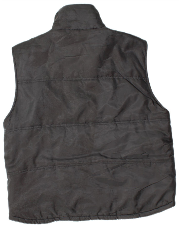 VINTAGE Mens Padded Gilet UK 40 Large Black Polyamide
