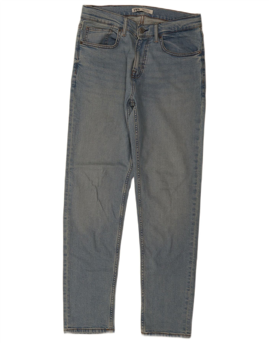 Zara Mens Straight Jeans EU 40 Medium W31 L31 Blue Cotton