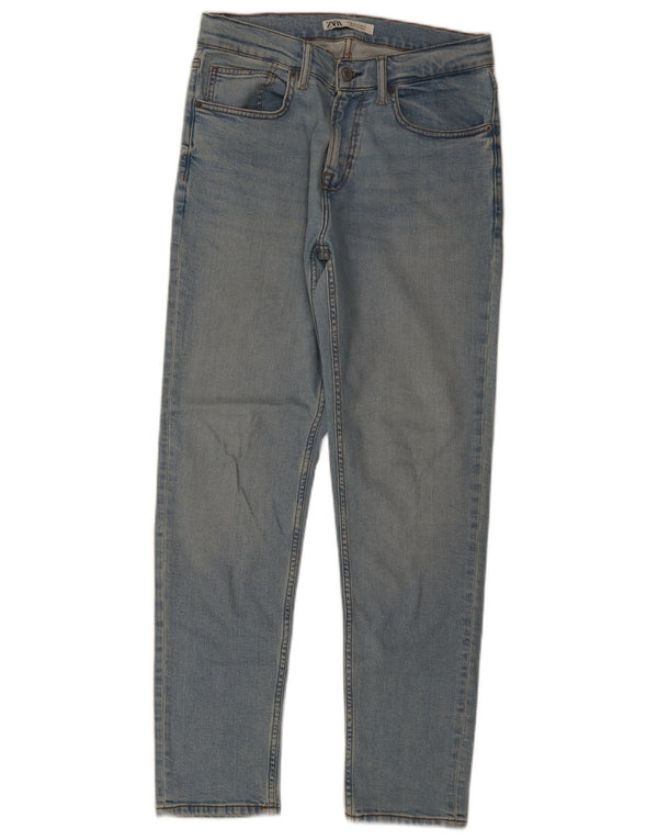 Zara Mens Straight Jeans EU 40 Medium W31 L31 Blue Cotton