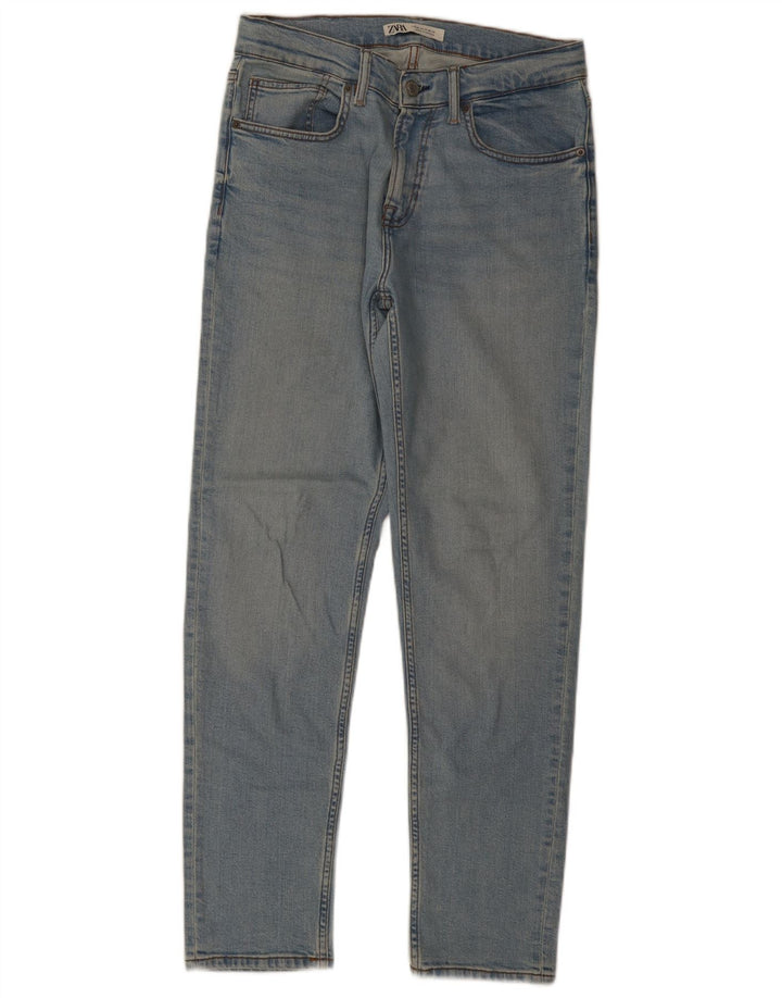 Zara Mens Straight Jeans EU 40 Medium W31 L31 Blue Cotton