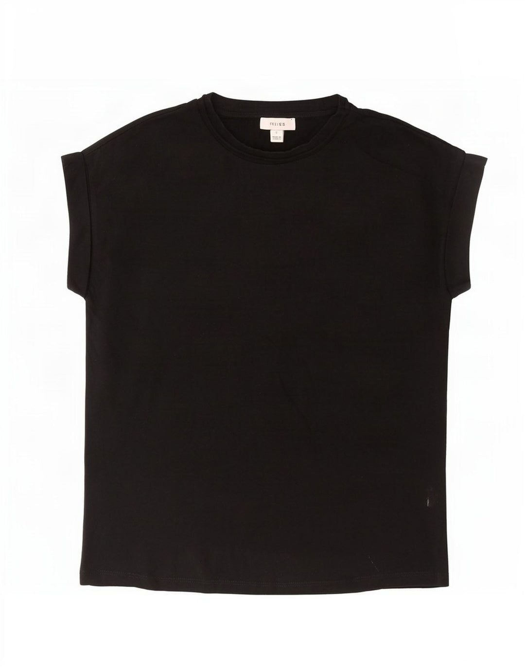 Reiss Mens T-Shirt Top Small Black Cotton