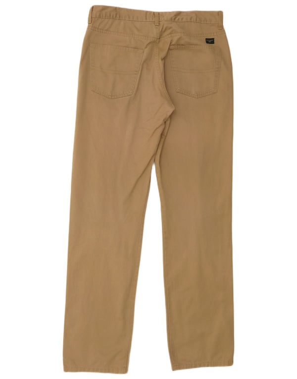 Dockers Mens Straight Casual Trousers W34 L36 Beige Cotton