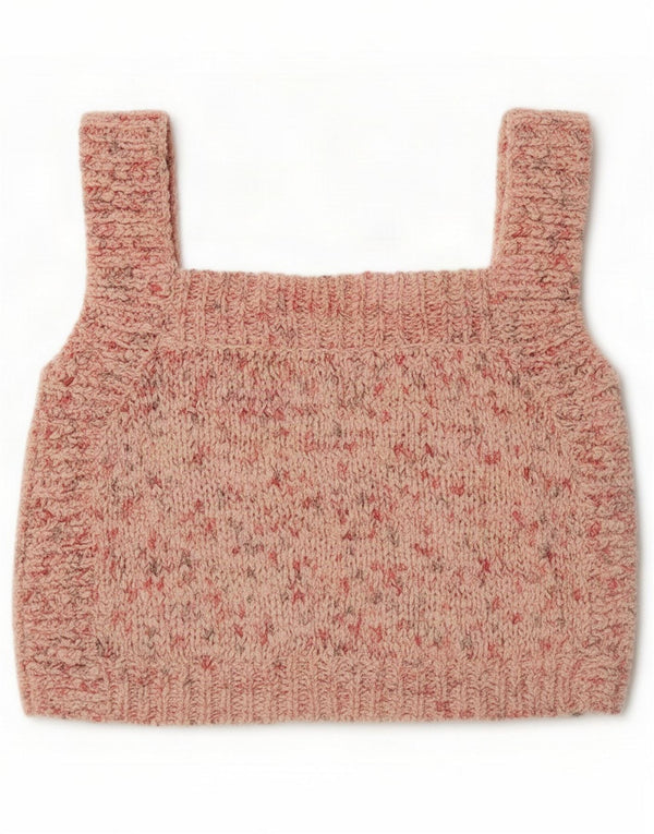 Zara Womens Crop Knit Cami Top UK 12 Medium Pink Flecked