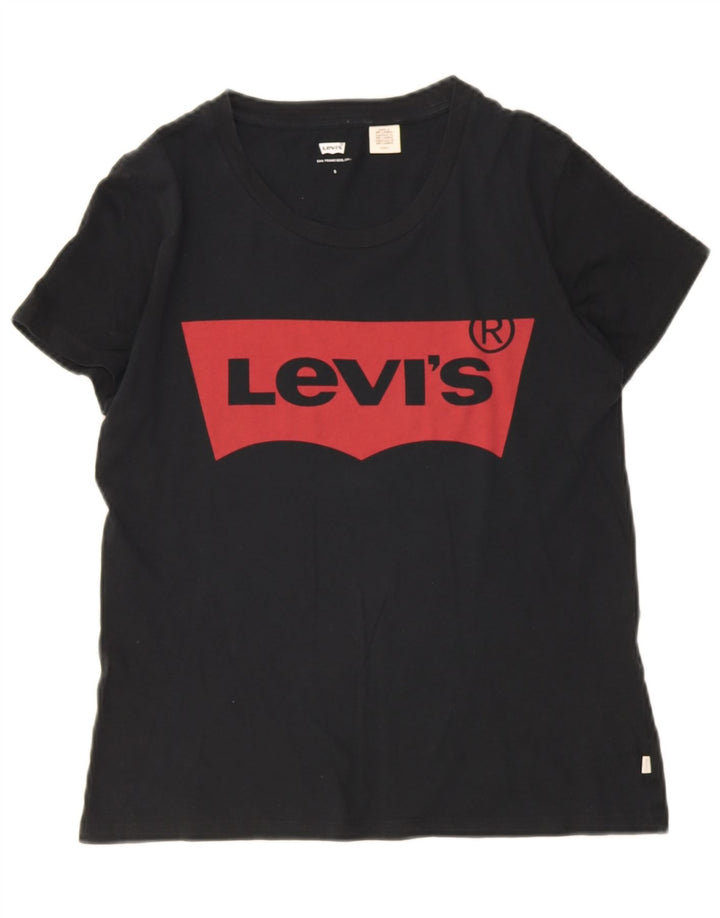 Levi's Womens Graphic T-Shirt Top UK 10 Small Black