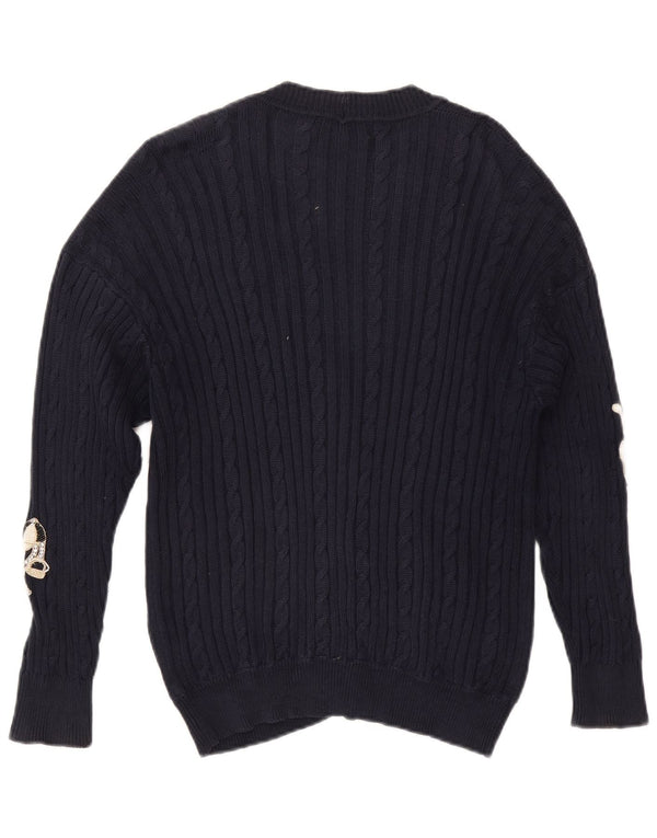 Valeria Zaccarelli Womens Golf Cardigan Sweater UK 14 Medium Navy Blue