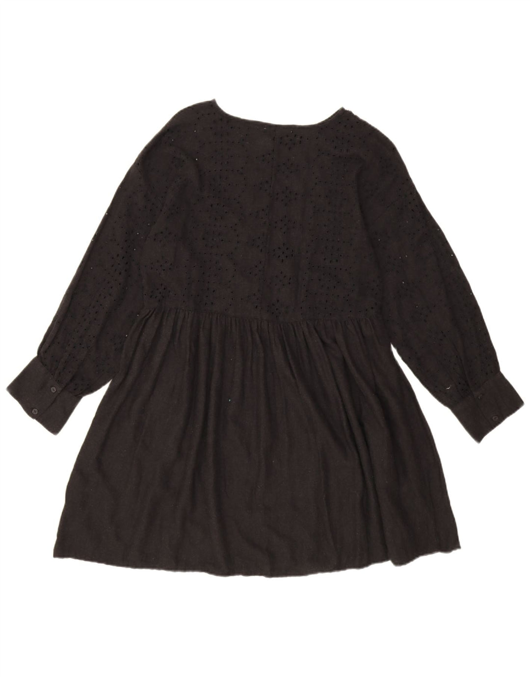 Zara Womens Long Sleeve Oversized Basic Dress UK 10 Small Black Floral