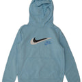 Nike Boys Graphic Hoodie Jumper 10-11 Years Medium Blue Cotton