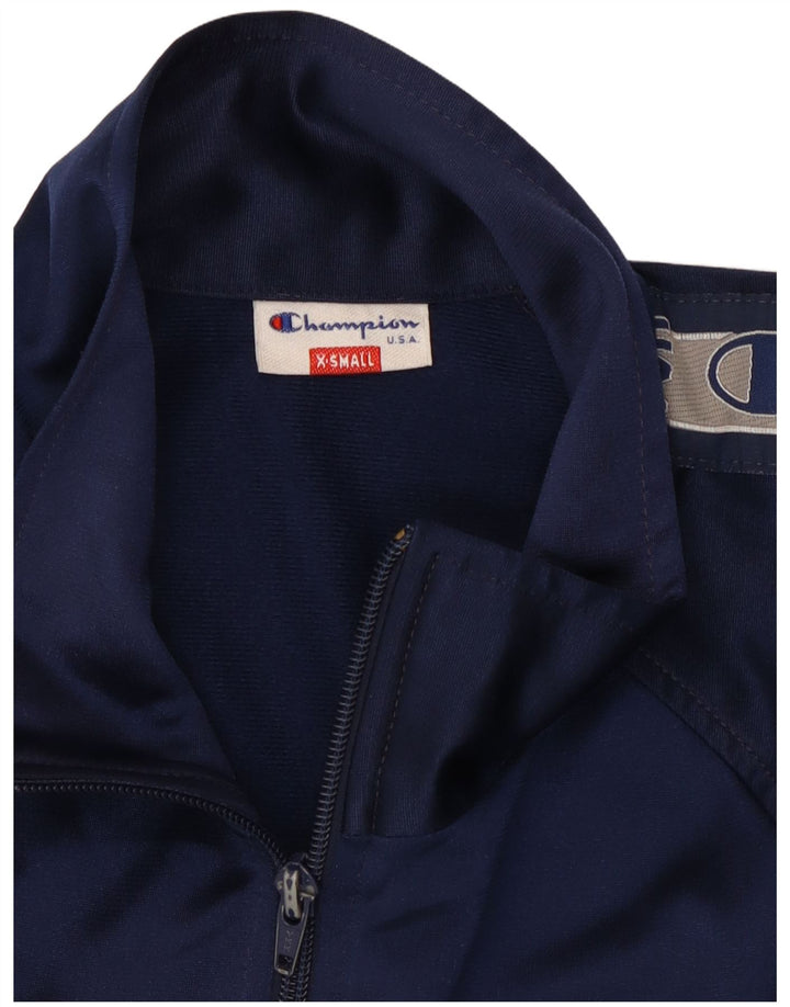 Champion Mens Graphic Tracksuit Top Jacket XS Navy Blue Colourblock