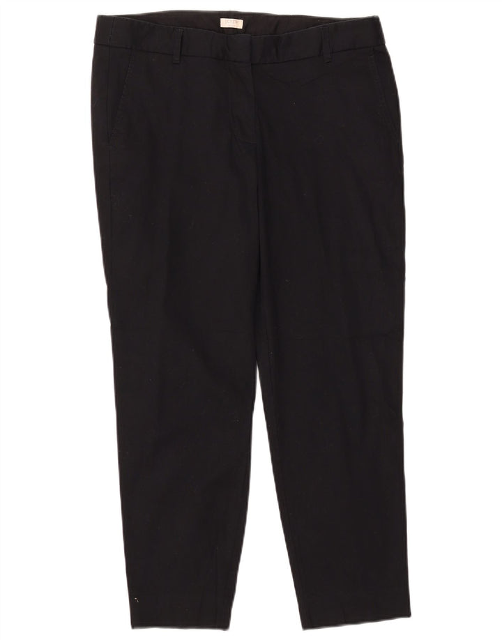 J. Crew Womens Slim Cropped Trousers US 8 Medium W32 L26 Black Cotton