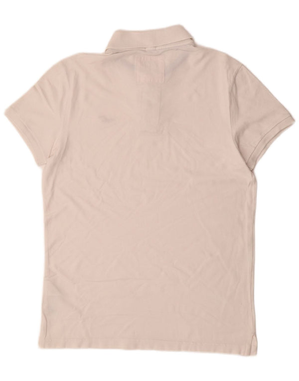 HOLLISTER Mens Polo Shirt Small White Cotton