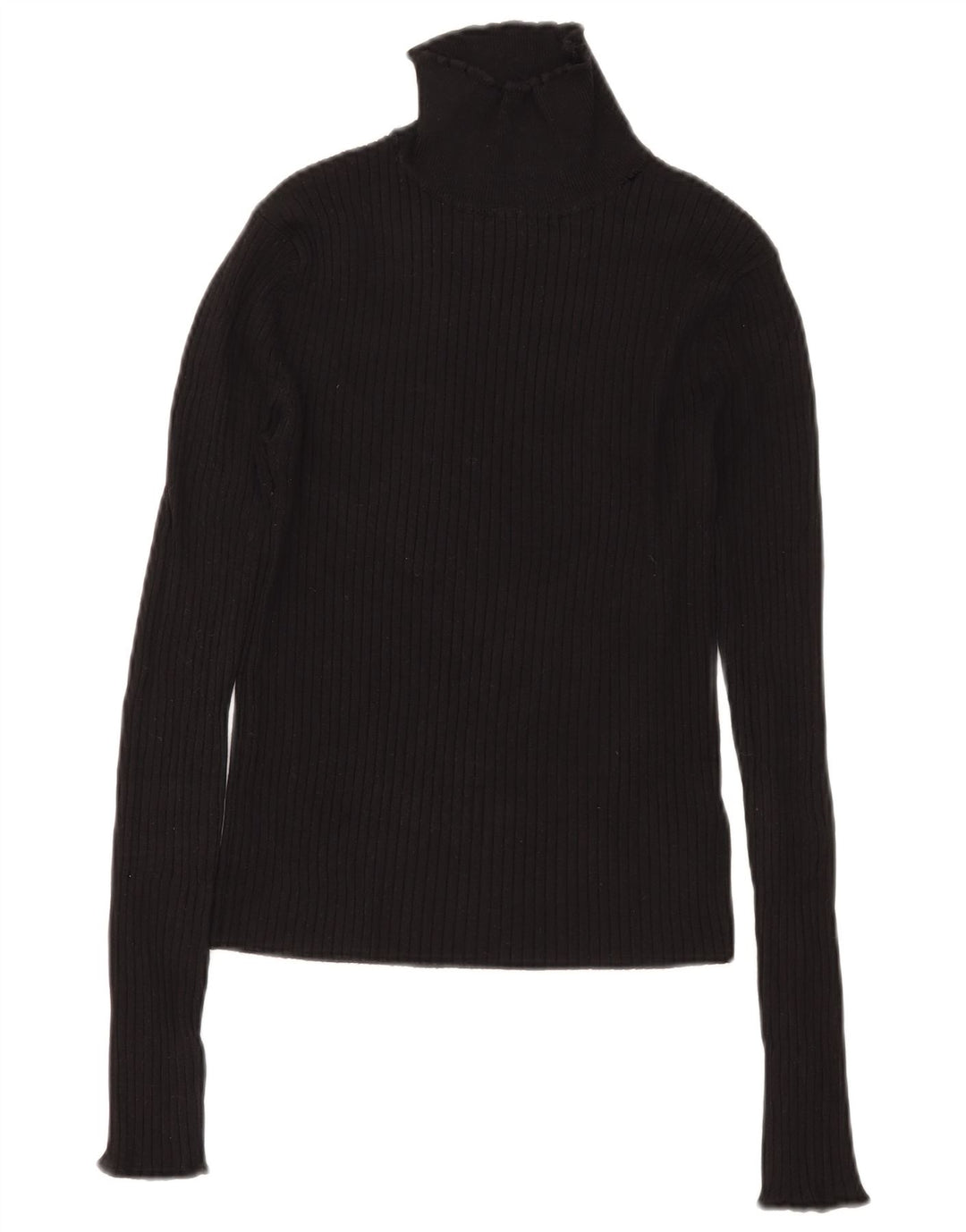 Zara Womens Turtle Neck Jumper Sweater UK 12 Medium Black Viscose