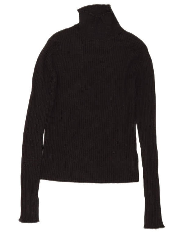 Zara Womens Turtle Neck Jumper Sweater UK 12 Medium Black Viscose