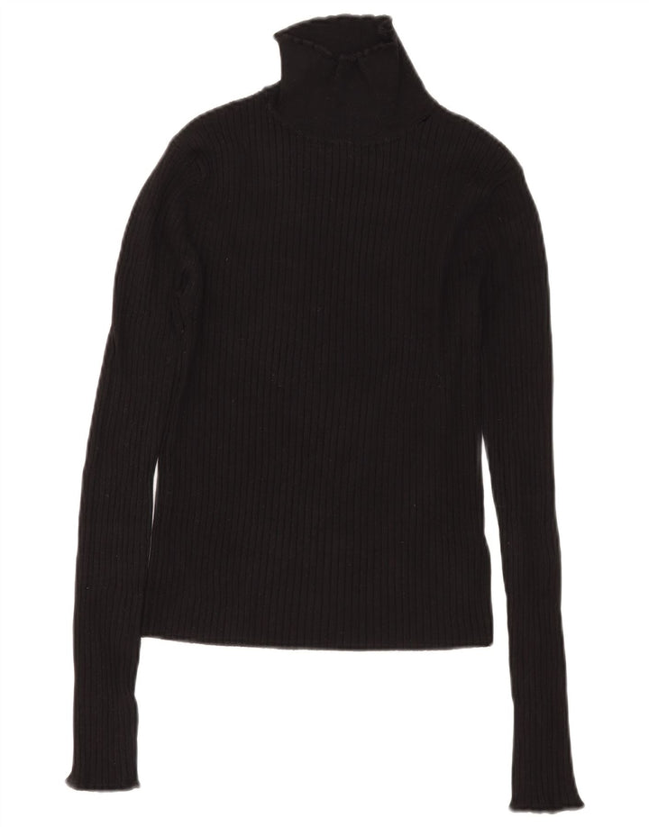 Zara Womens Turtle Neck Jumper Sweater UK 12 Medium Black Viscose