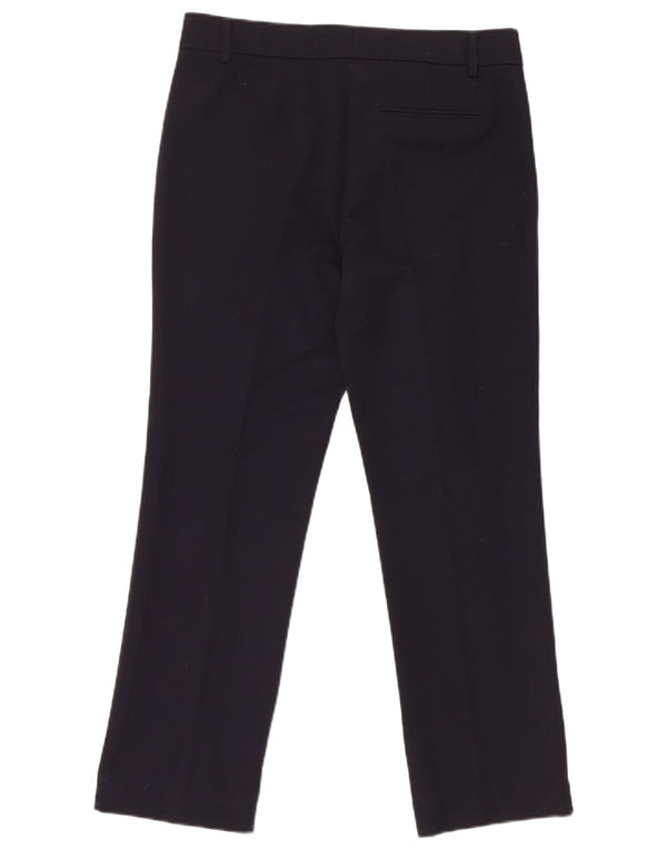 Marks & Spencer Womens Cropped Trousers UK 10 Small W28 L26 Navy Blue