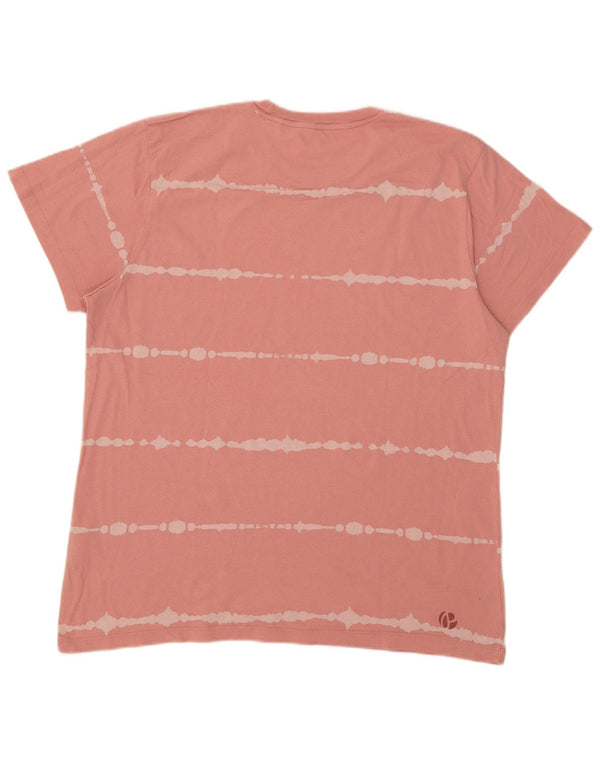 PEPE Jeans Mens Regular T-Shirt Top XL Pink Striped Cotton