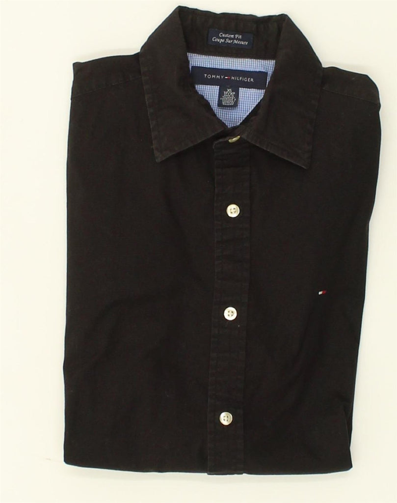 TOMMY HILFIGER Mens Custom Fit Shirt XS Black Cotton | Vintage Tommy Hilfiger | Thrift | Second-Hand Tommy Hilfiger | Used Clothing | Messina Hembry 