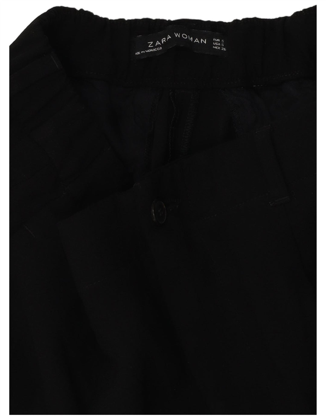 Zara Womens Cropped Trousers Small W26  L24 Black