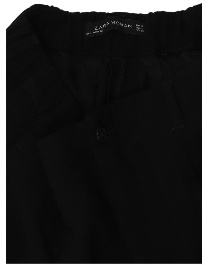 Zara Womens Cropped Trousers Small W26  L24 Black