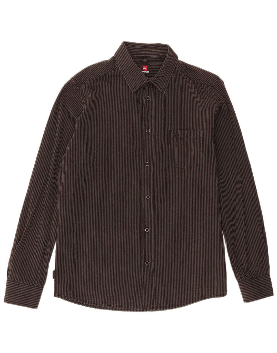 Quiksilver Mens Mid Fit Shirt Small Grey Striped Cotton