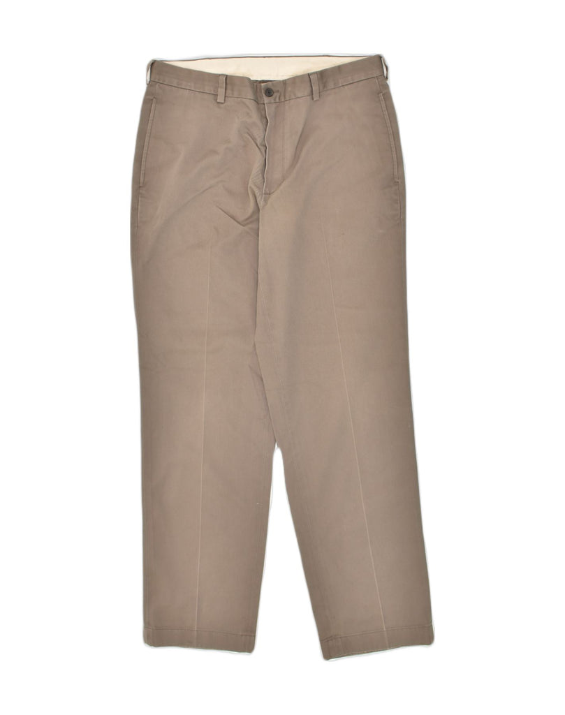 BROOKS BROTHERS Mens Straight Chino Trousers W35 L32  Brown Cotton | Vintage Brooks Brothers | Thrift | Second-Hand Brooks Brothers | Used Clothing | Messina Hembry 