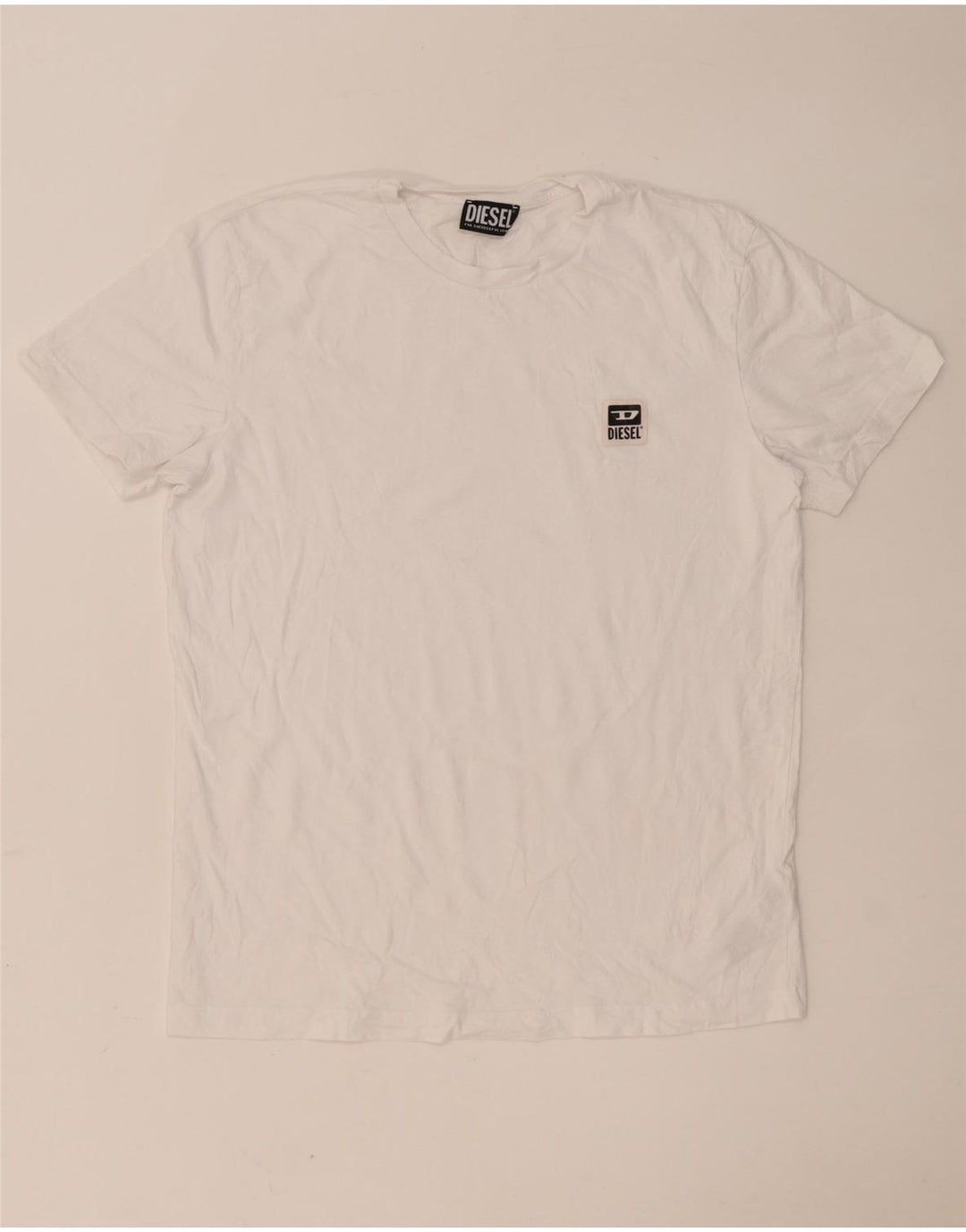 Diesel Mens T-Shirt Top Large White Cotton