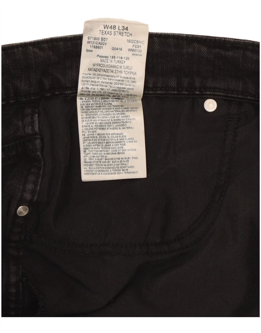 Wrangler Mens Denim Shorts W48 4XL Black Cotton
