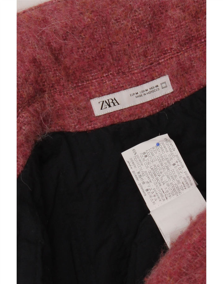 Zara Womens Bomber Jacket UK 14 Medium Pink Polyester